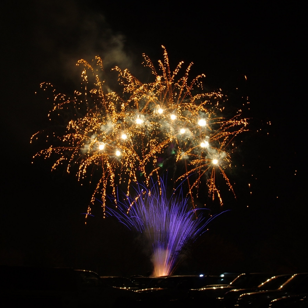 Gold and purple fireworks