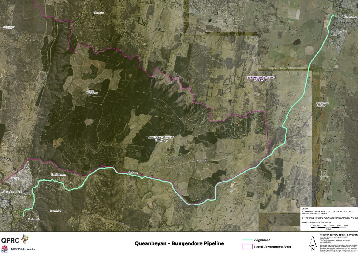 A map showing the route of the proposed pipeline