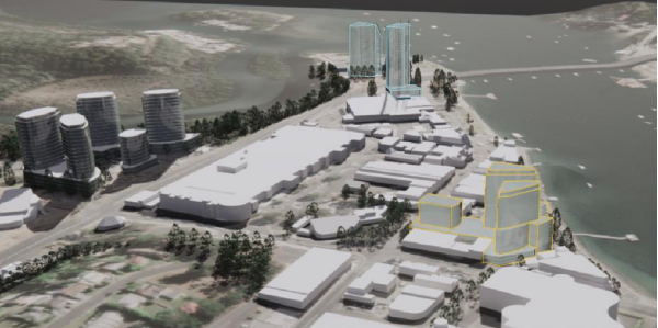 A representation of Tourism Gateway and Landmark sites in the draft Batemans Bay Masterplan.