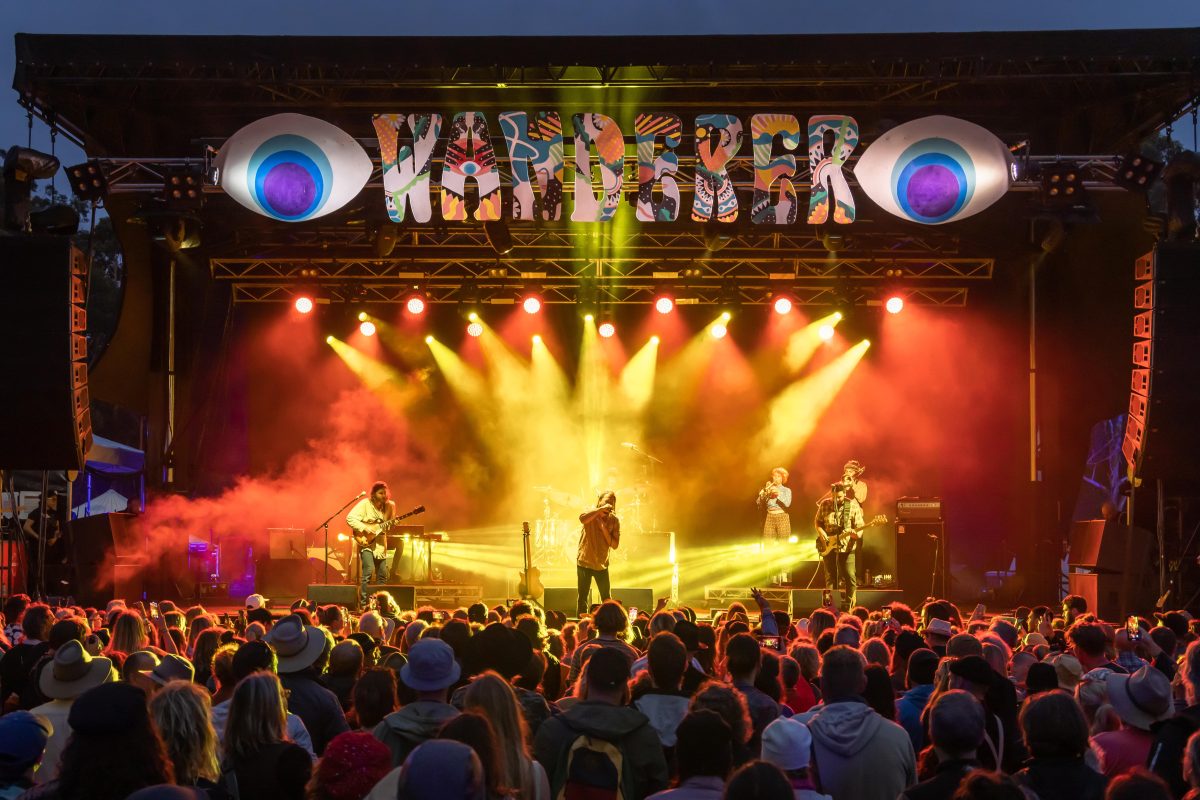 Musician and a band performing on stage