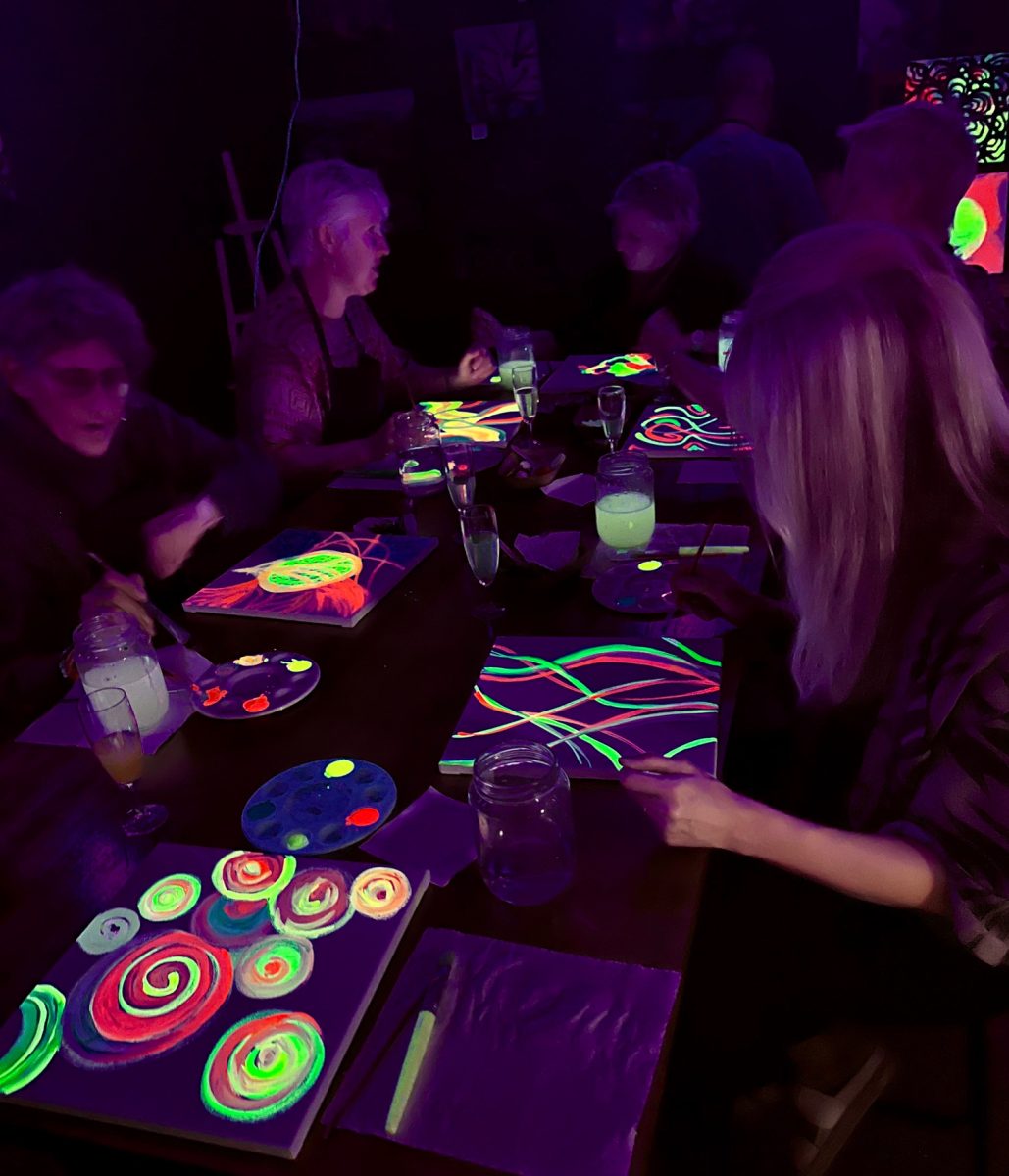 fungi-based Paint in the Dark session