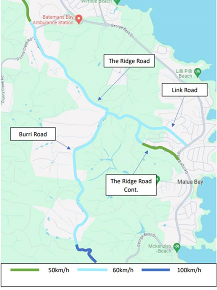 A map showing where the changes will happen in Malua Bay