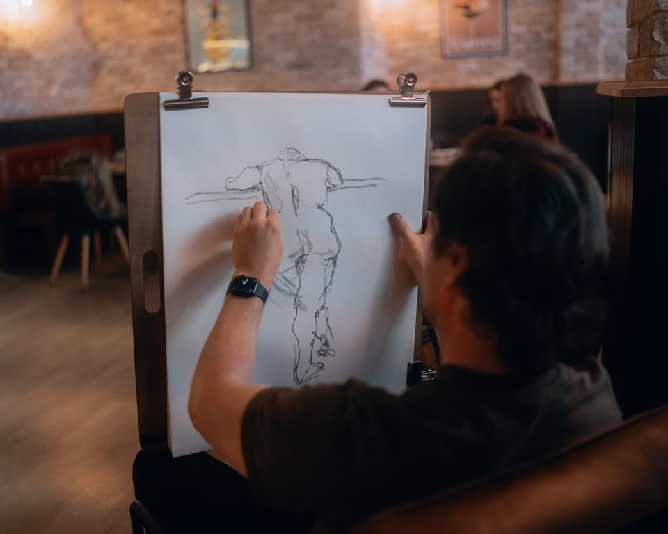 life drawing at the alpine hotel