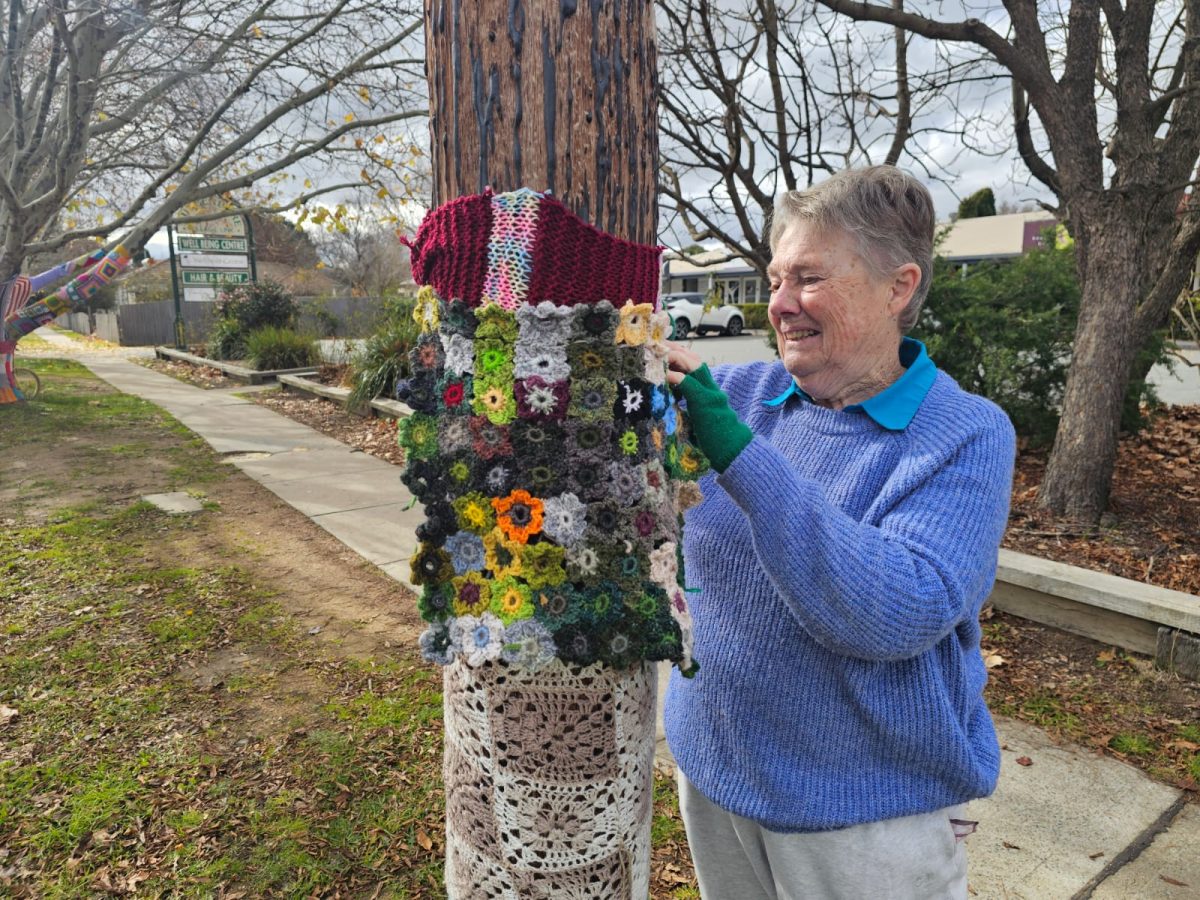 Bungendore Crafters' Co-operative member Rhonda Turner says it's been surprising how many community groups have gotten involved in the yarn bomb project.