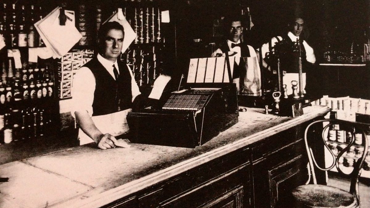 This photograph was taken well before the arrival of the Jepsen family, when the double-storey corner residence was run by other business owners.