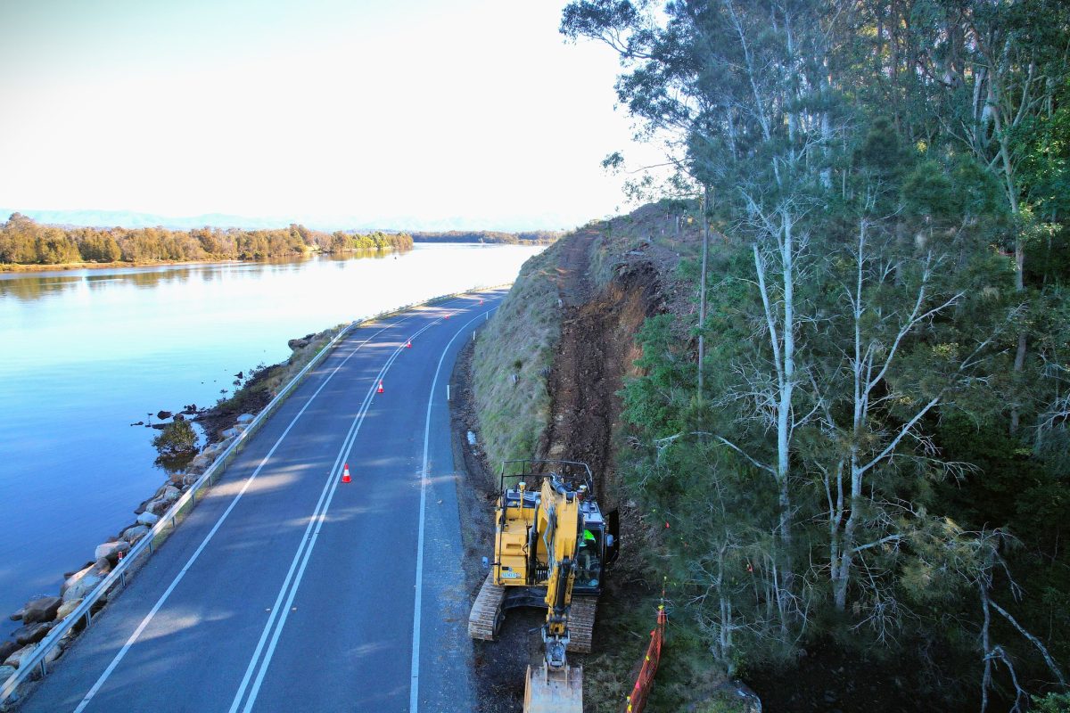 The stretch of the road while roadworks are ongoing