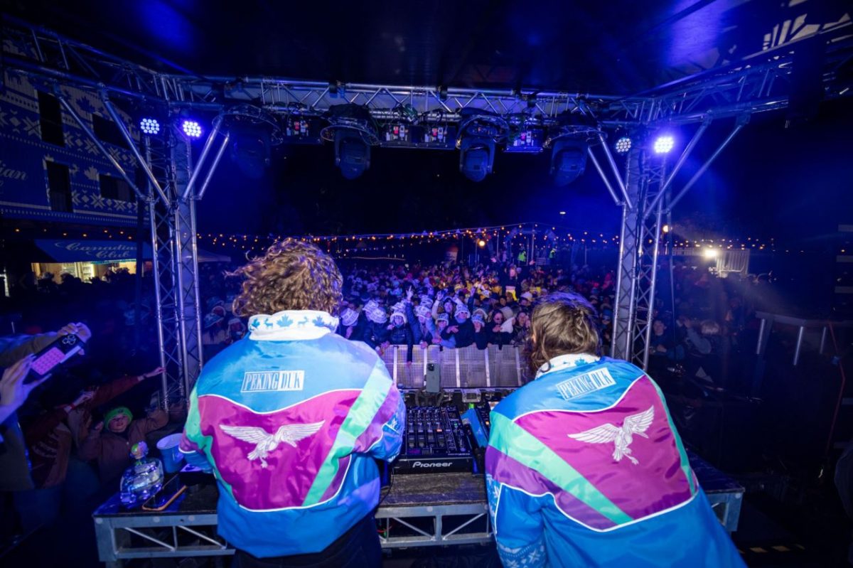 DJs entertaining a crowd