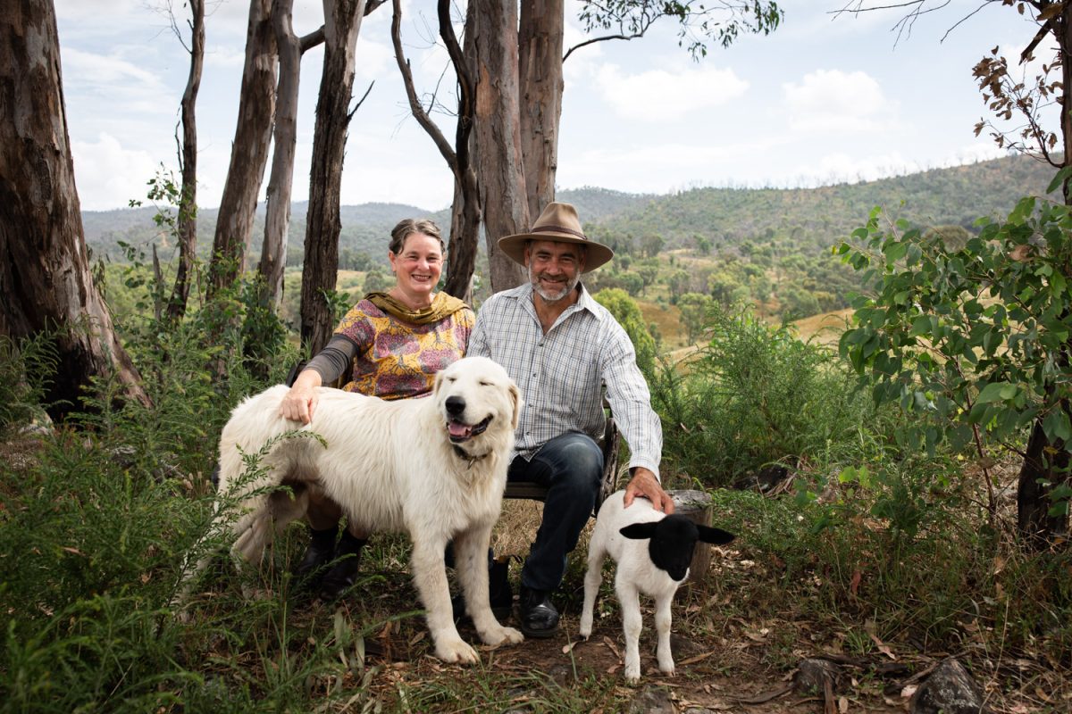 Louise Freckelton and David Bray on their property