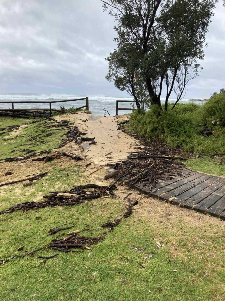Storm damage to a pathway