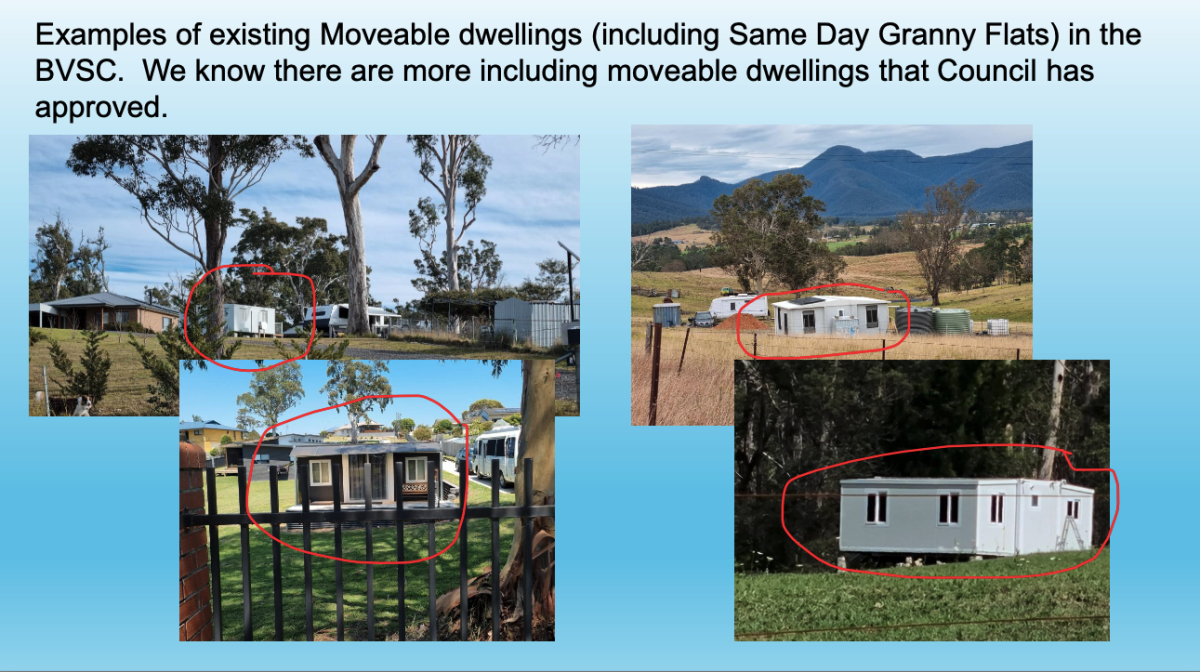 Taken from the presentation town planner Roz Hansen made to Bega Valley Shire Council.