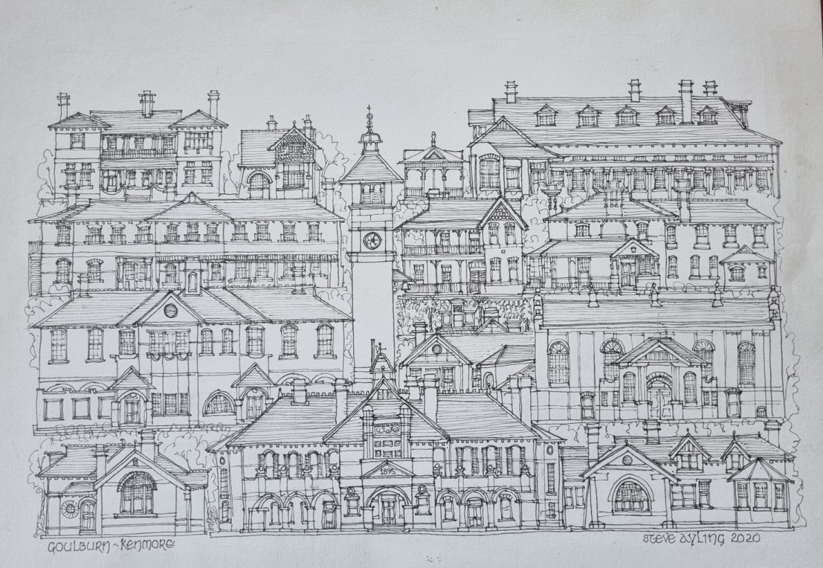 As people lined up to buy sketch artist Steve Ayling’s popular montage of Kenmore Gardens' exquisite architecture they revealed their links with the former hospital, either having worked there, played sport there or attended theatre productions.