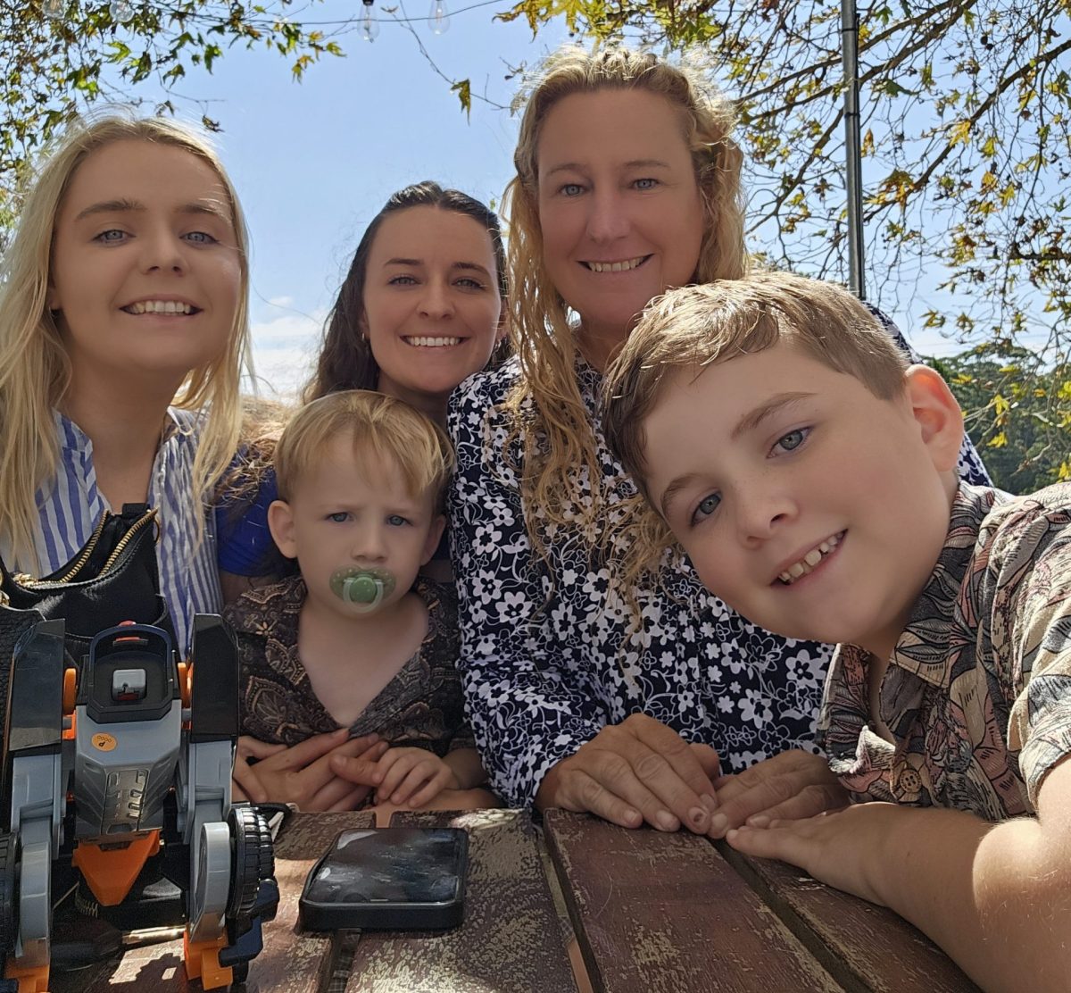 Flynn, Joel, Monique, Robyn and Jaykob, staff members and members of family who rely on Mountain View Nursery.