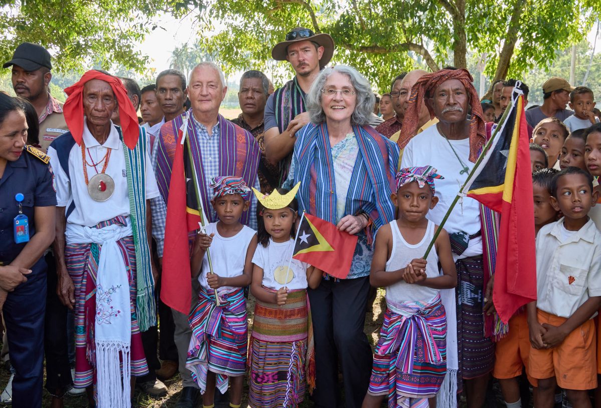 Australians with locals in Timor-Leste