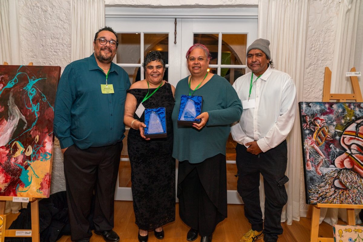 Fire to Flourish grant recipients Rodney and Belinda Kelly, Amanda Foster and Uncle Warren Foster.
