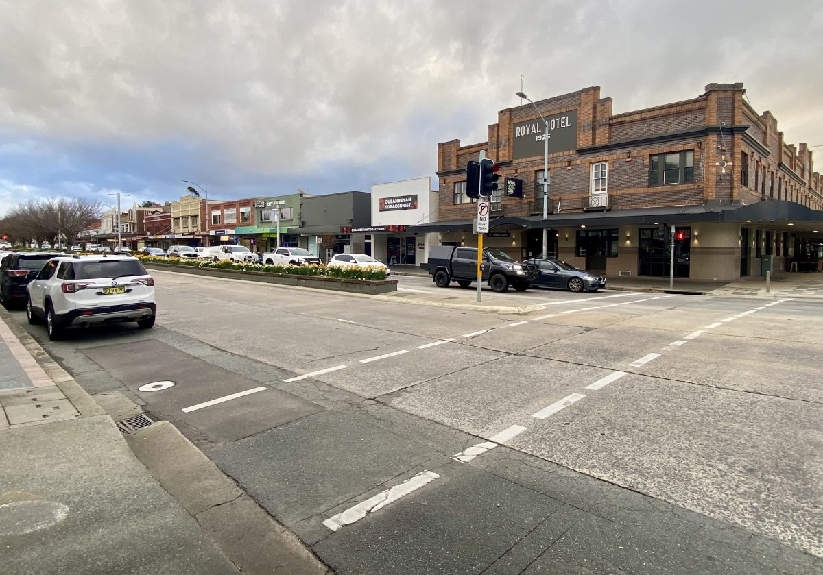 corner of Crawford and Monaro Sts, facing west towards Lowe St
