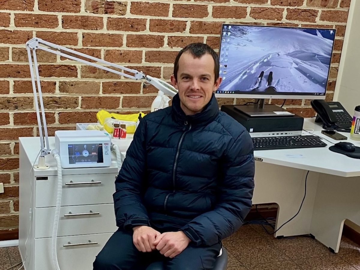 Isaac Hogan at work where he has seen a rise in demand for sports podiatry coinciding with the popularity of running.