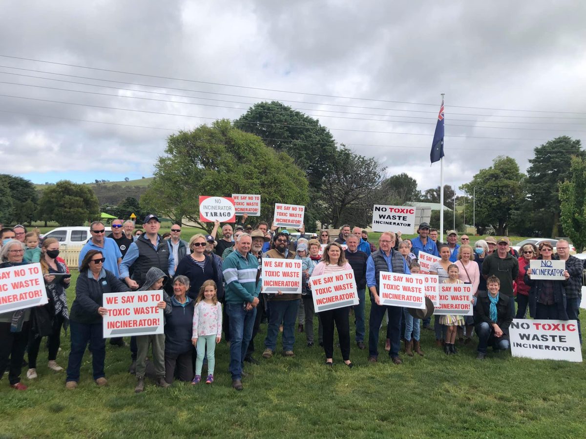 Community group protesting against incinerator plan