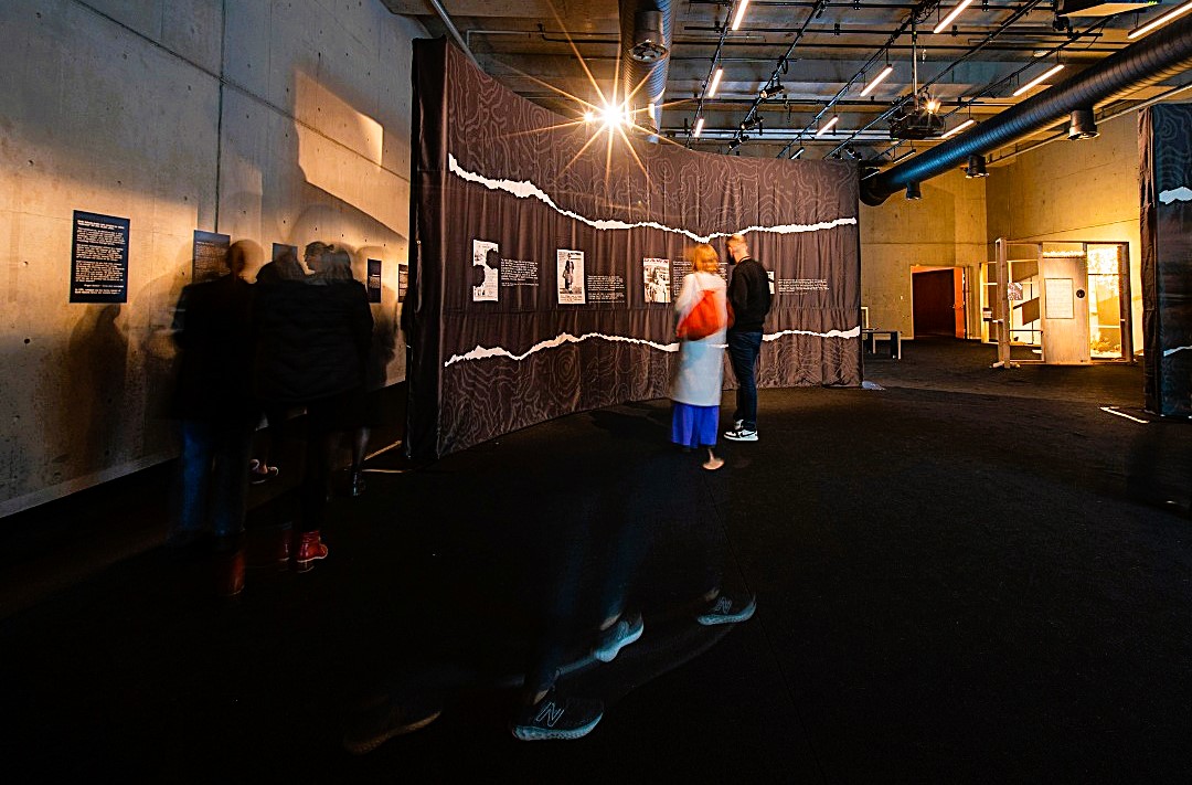 people at an art exhibition