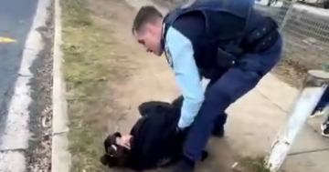 Police allegedly filmed shoving woman outside Bungendore school