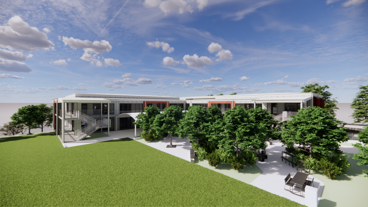 An artist's impression of what the school's new courtyard would look like