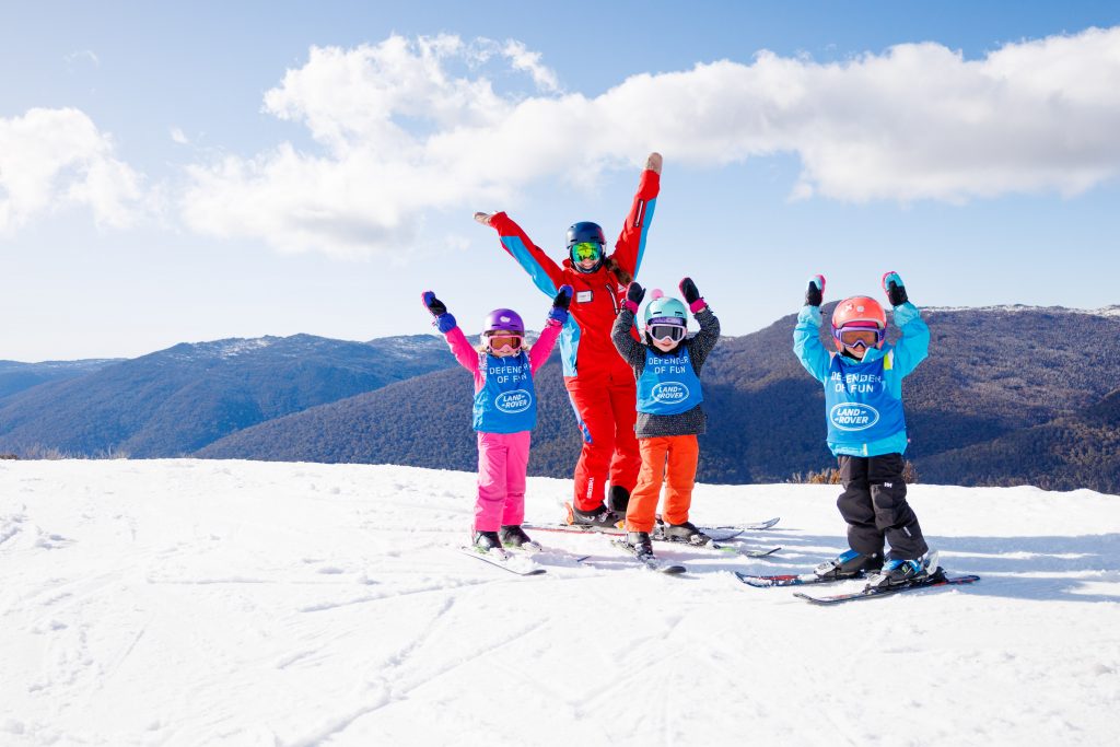 kids at a ski resort