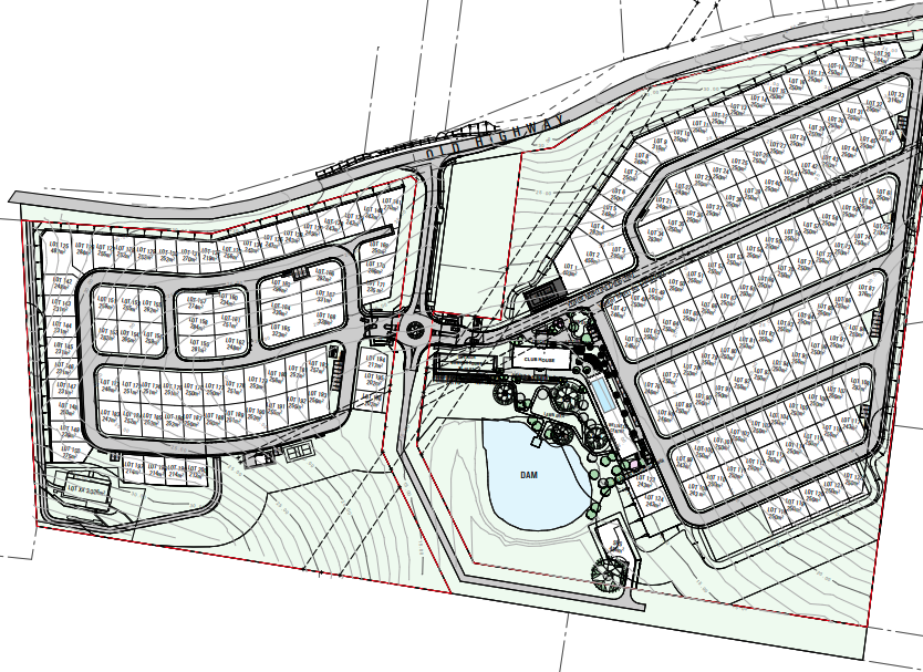 Sketch of a 200-house, over 50s development proposed in Narooma.