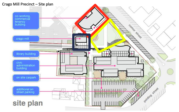 A map showing the planned Crago Mill Precinct project