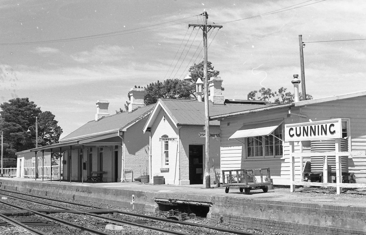 old photo of a small-town train station