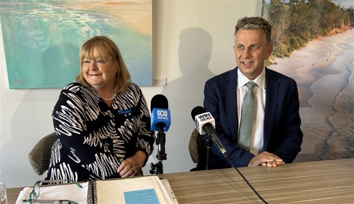 Shoalhaven City Council Mayor Patricia White welcomed Andrew Constance to the position of council's CEO.