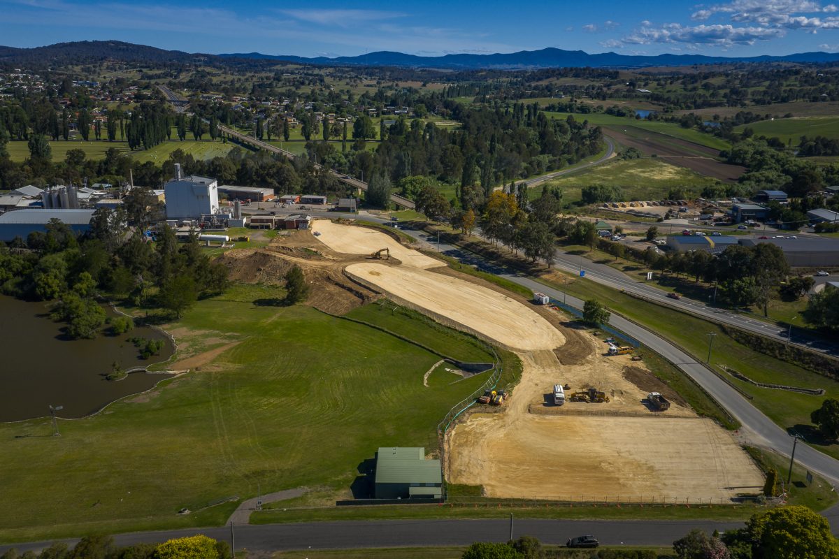 Aerial view of a planned recycling and environmental centre site 