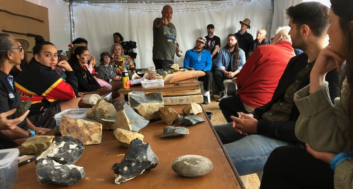 workshop about Aboriginal stone tools