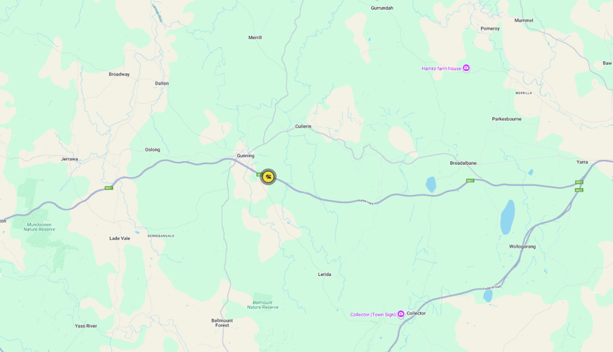 A map showing where the crash occurred