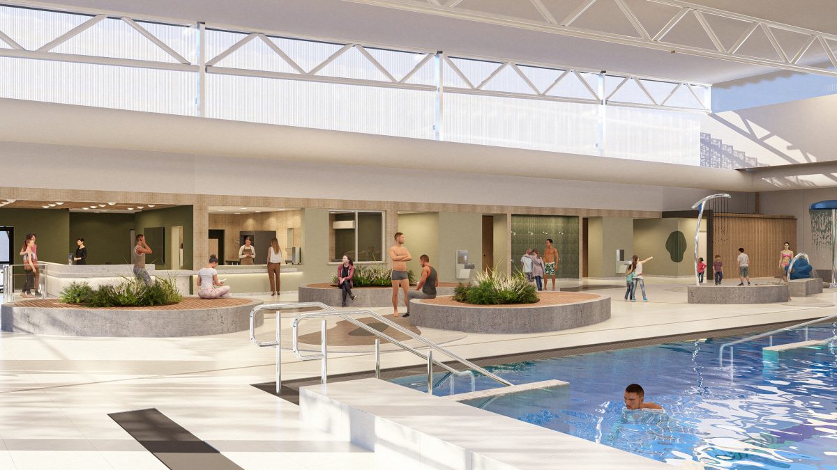 Renders for the inside of the Bungendore Aquatic Centre