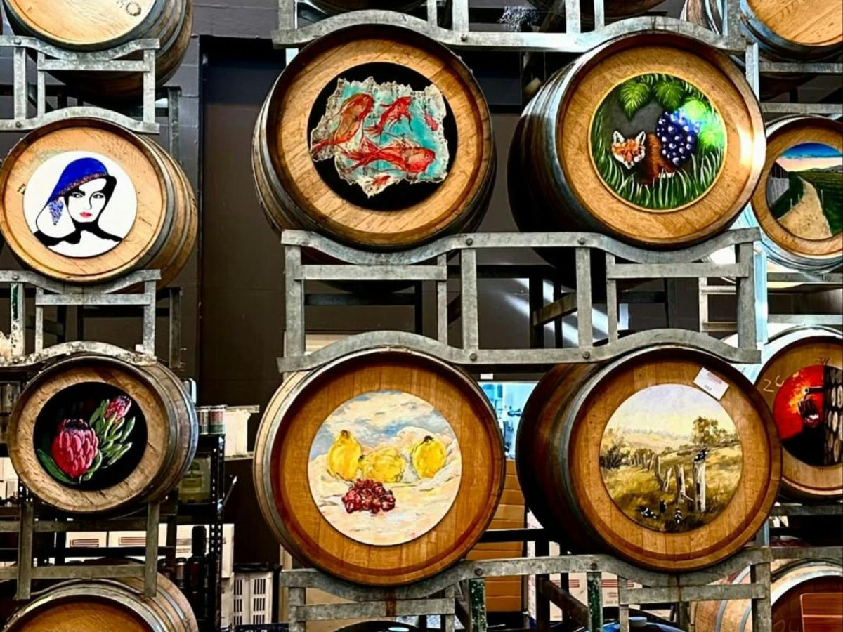 Painting the Wine Barrels lerida estate