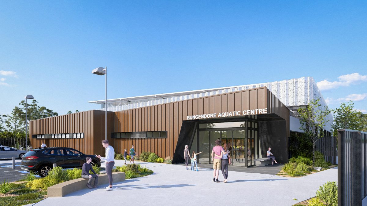 Renders for the outside of the Bungendore Aquatic Centre