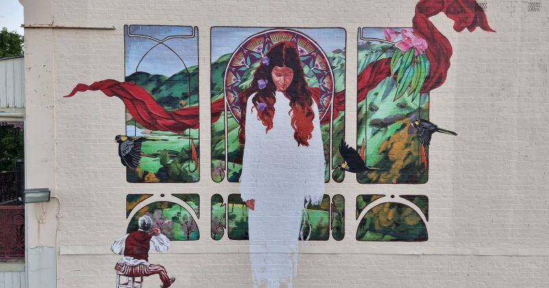 Giant mural draws attention to one of Yass's favourite creative sons