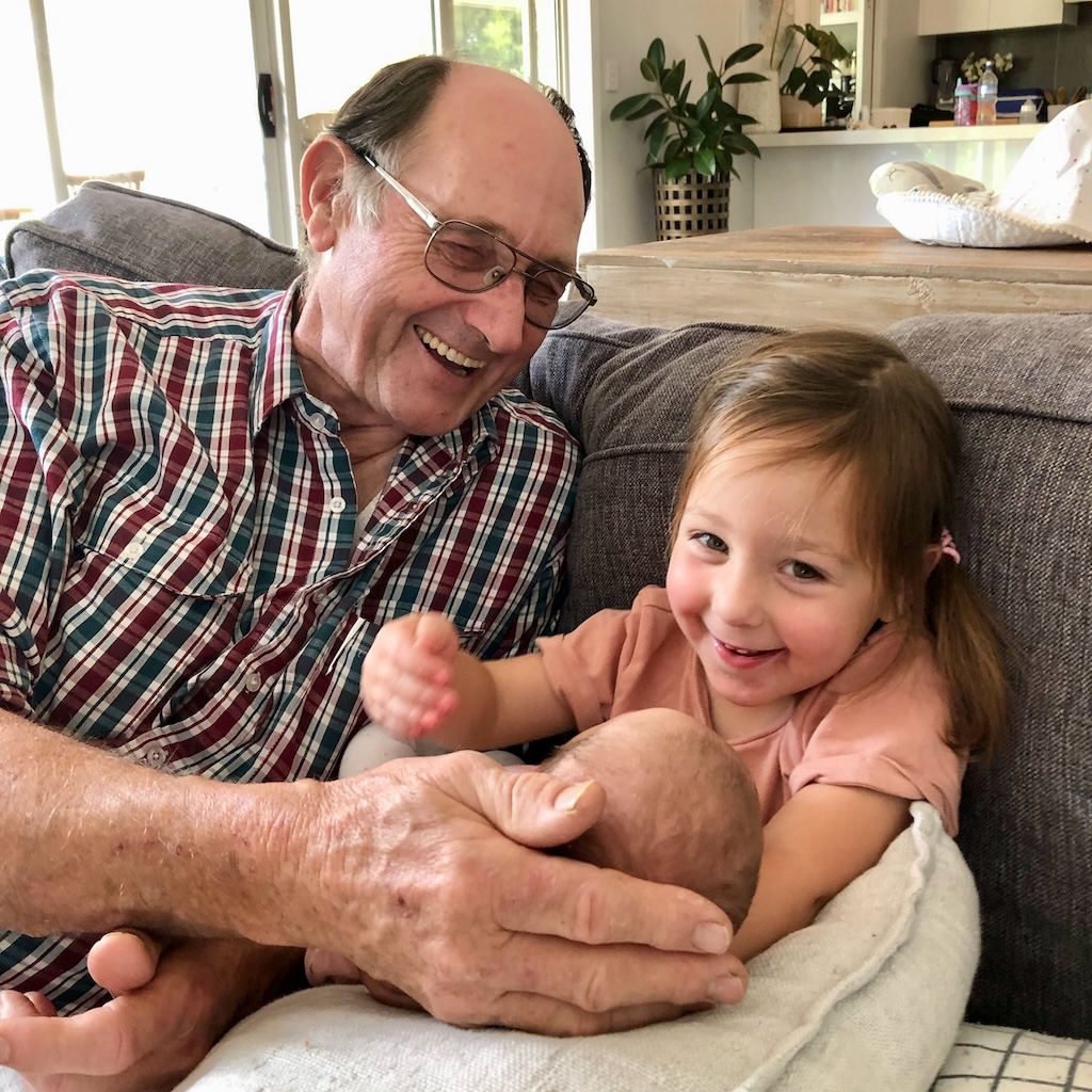 Father-of-three Dr Clive Cawthorne with two of his grandchildren.