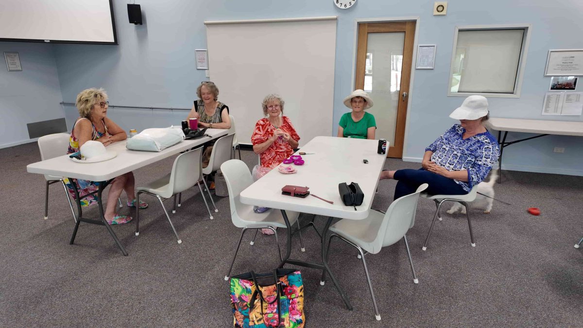 A group of women sitting inside one of the havens