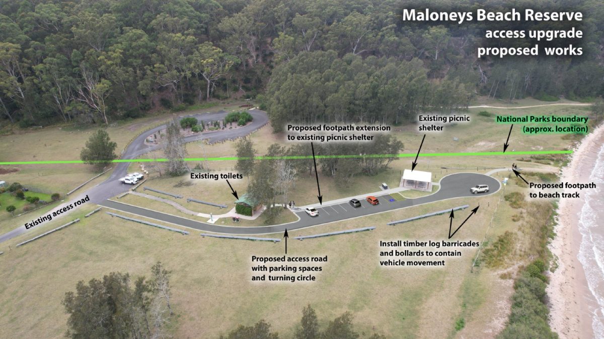 A diagram showing where the proposed works would take place