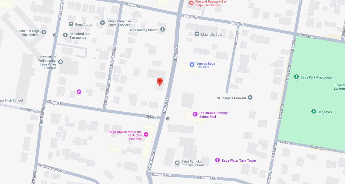 A map showing the location of the proposed development