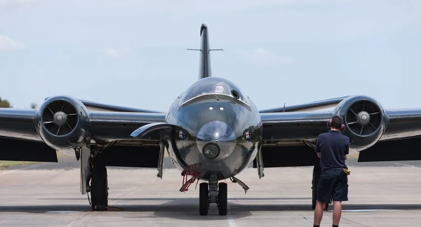 The English Electric Canberra TT.18 was recently restored to flight at Temora after years on the ground.