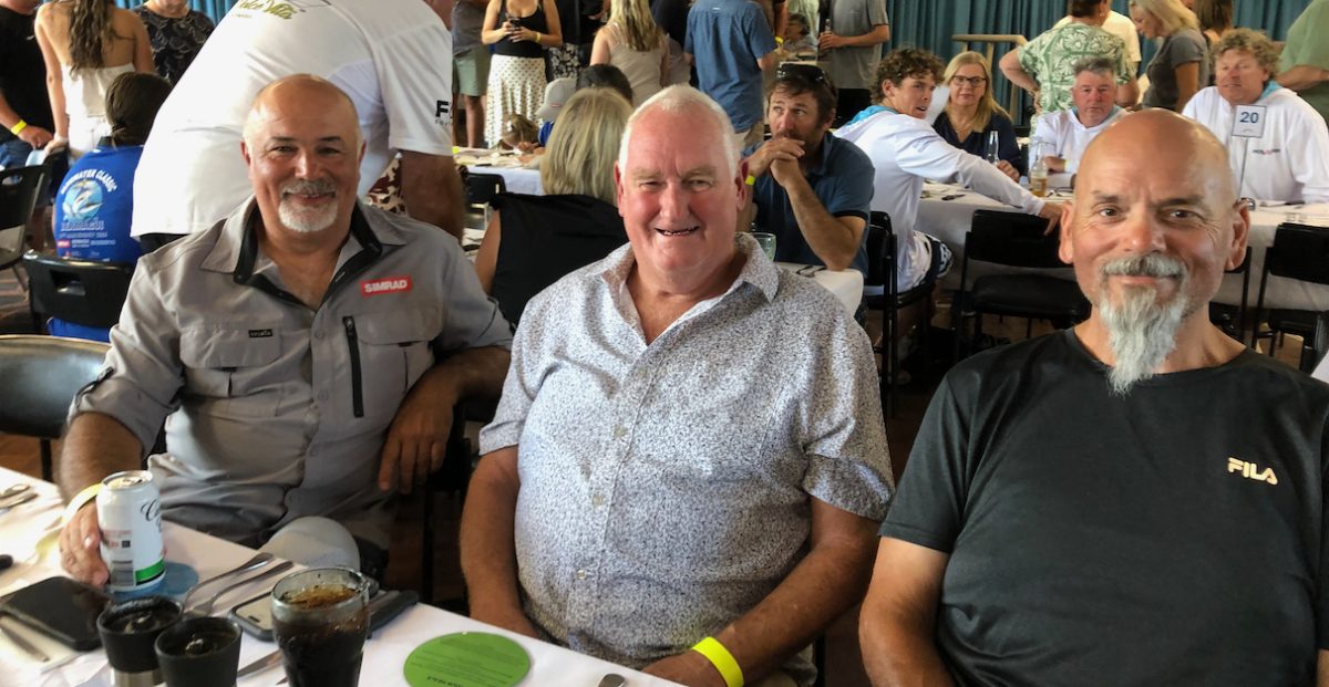 Melbourne fishers Bill Milonas, Brian Higginbotham and Lawrence Lesic.