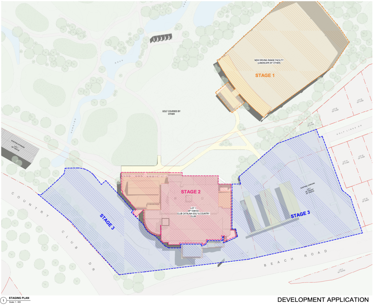 A drawing showing the three stages of the development