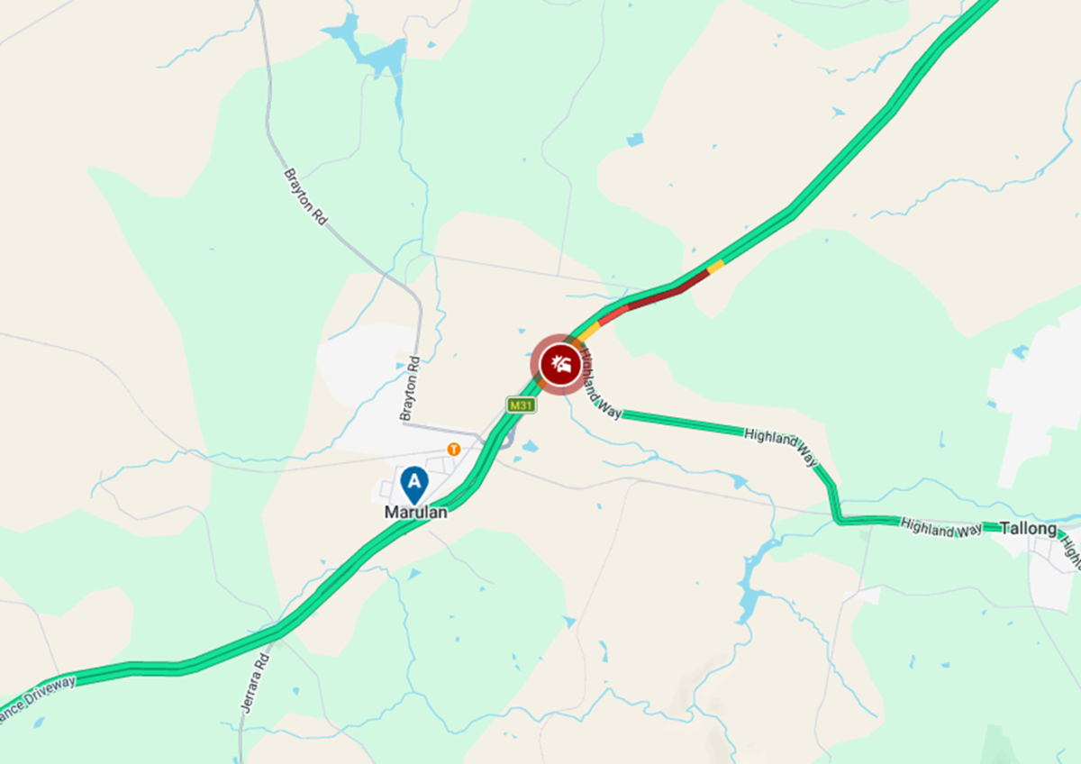 A map showing where the crash occurred