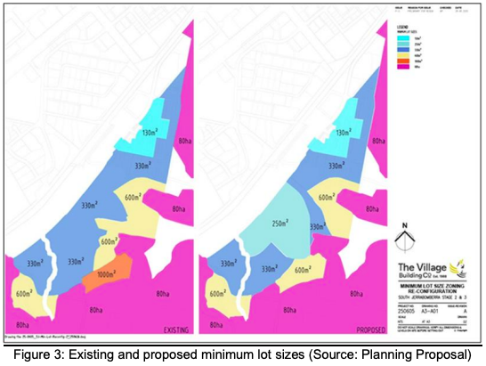 Maps showing the current layout and the proposed changes