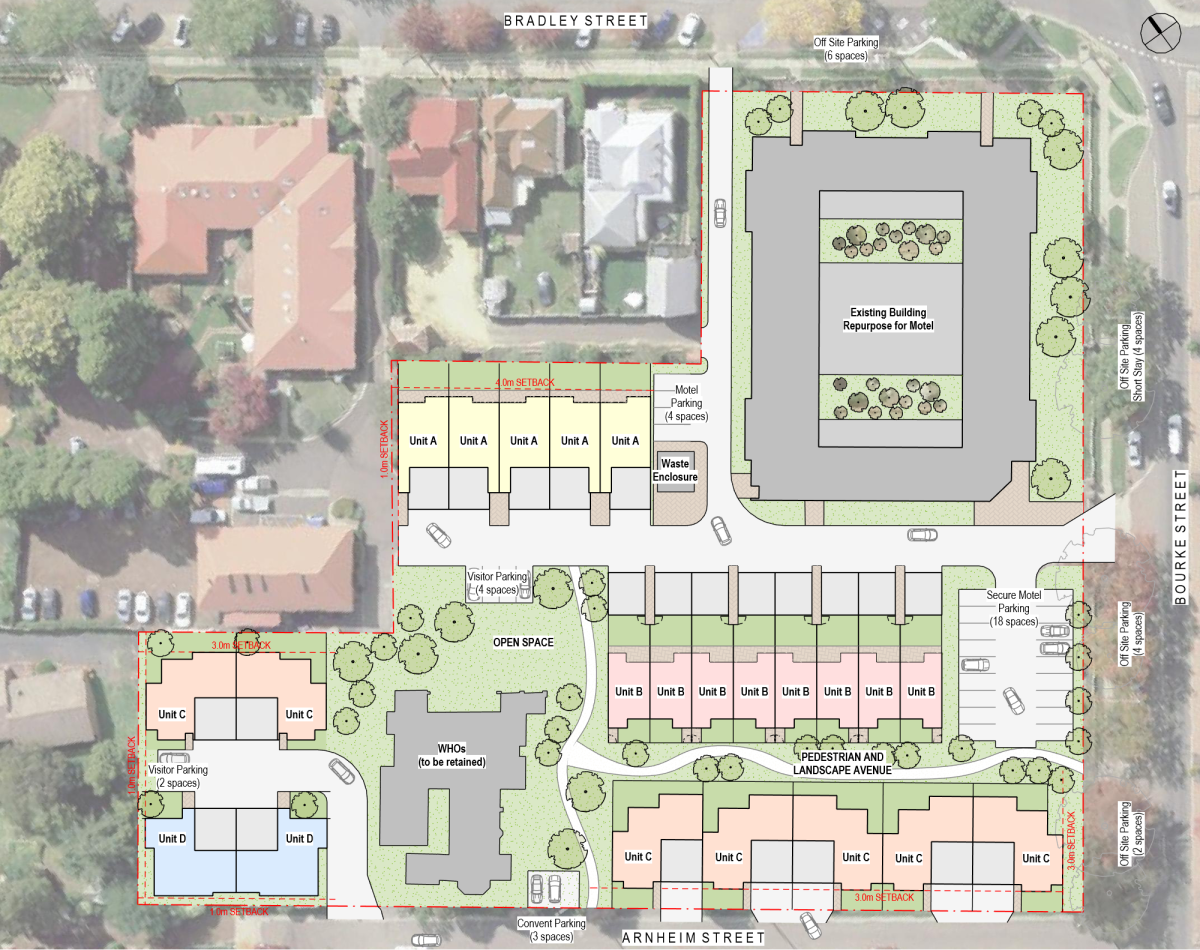 A map showing where changes are proposed for the site