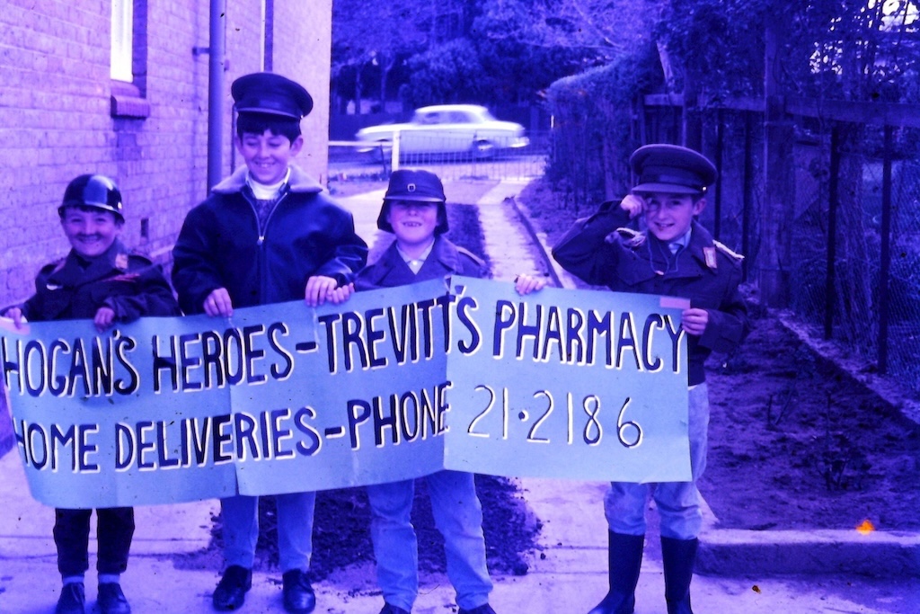 Dominic’s four elder brothers ready for a Lilac Time parade in the 1970s.