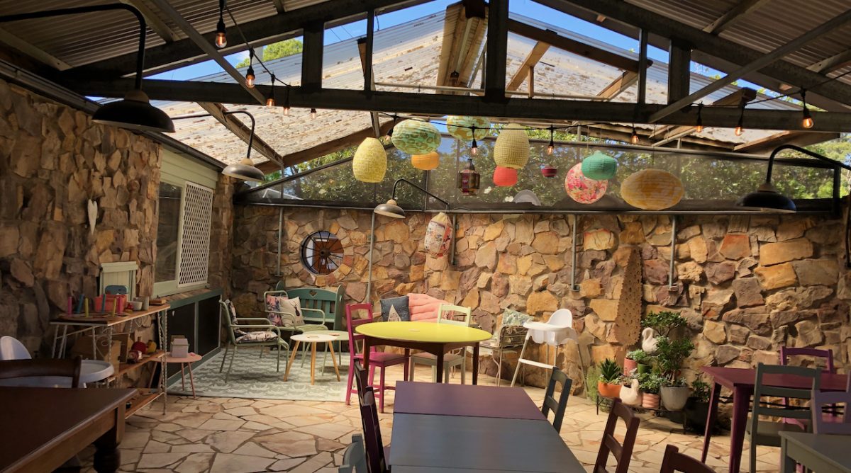 Ian Hockey did the stonework in the courtyard when he ran it as Malibu Mex. 