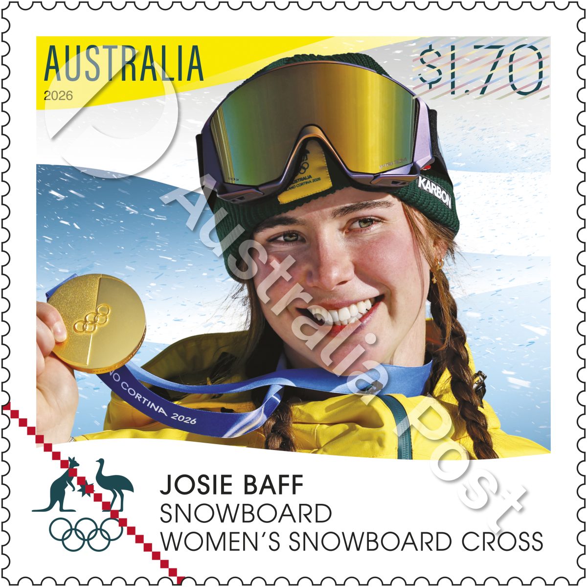 A mock-up of the stamp