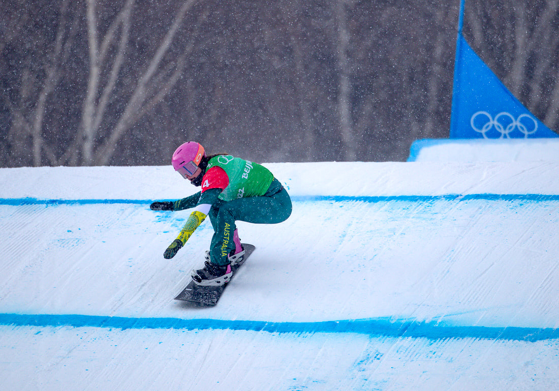 snowboarder competing